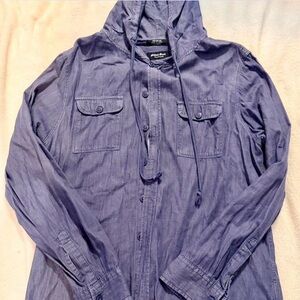 Eighty Eight Indigo Hooded Shirt Jacket